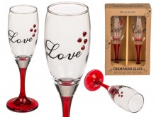 Champagne glasses for the LOVE couple